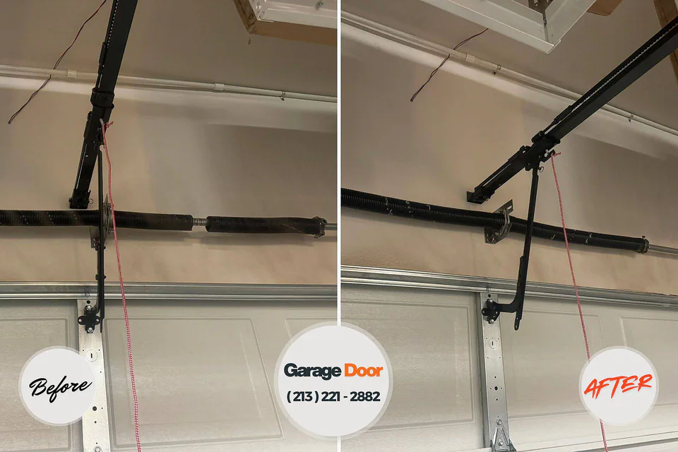 Before and after: garage door repair Verona, MS